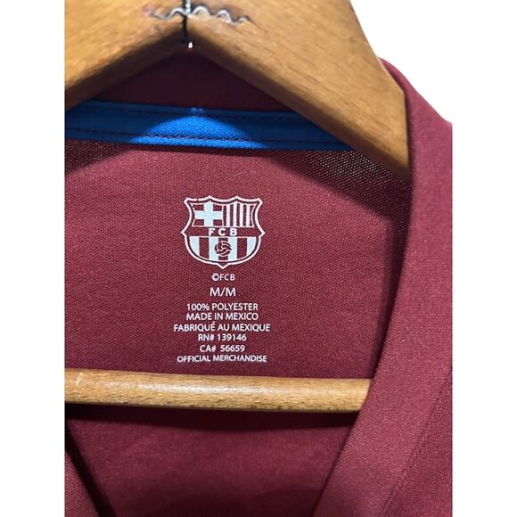 Barcelona FCB soccer jersey team maroon red shirt football red men's sz M - Picture 4 of 7